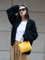 Low Gauge Knit Cardigan BLACK