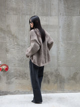 Low Gauge Knit Cardigan GREY