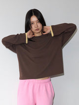 Loose Long Sleeve Tee / Layered BROWN