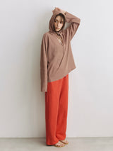 Border Hoodie Long Sleeve Tee WHITE × PINK
