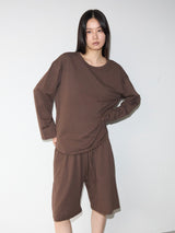 Soft Jersey Long Sleeve Tee  BROWN