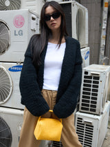 Low Gauge Knit Cardigan BLACK