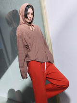 Border Hoodie Long Sleeve Tee WHITE × PINK