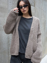 Low Gauge Knit Cardigan GREY