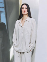 Linen-Rayon Flow Shirt IVORY