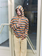Border Hoodie Long Sleeve Tee Rainbow