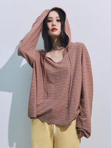 Border Hoodie Long Sleeve Tee WHITE × PINK
