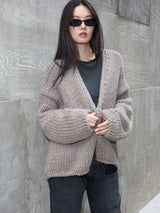 Low Gauge Knit Cardigan GREY