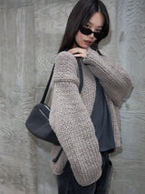 Low Gauge Knit Cardigan GREY