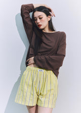 Cotton Stripe Shorts YELLOW