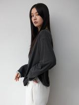 Loose Long Sleeve Tee / Layered CHARCOAL BLACK