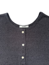 Sheer Knit Cardigan CHARCOAL BLACK